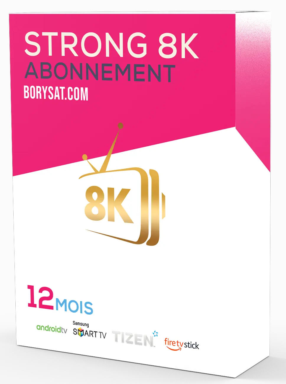 Abonnement IPTV Strong 8K pour chaînes en direct et VOD.